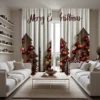 2-piece HD digital red tie Christmas ball Christmas tree curtain Home decoration style decoration living room bedroom wear rod c 3