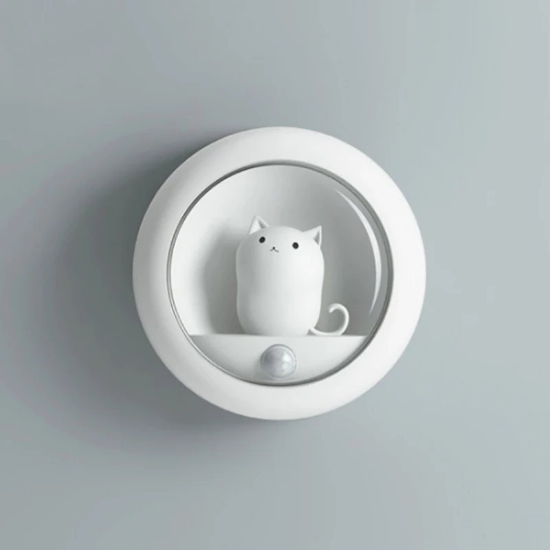 

Creative Animal Design Human Body Induction Night Light Bedroom Atmosphere Light Charging LED Energy-saving Wall Light Bedroom