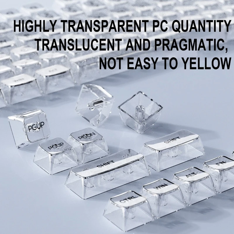 

Convenient Keycaps 131 Keys Clear Keycaps for 61/64/68/84/85/87/98/100 Keyboards