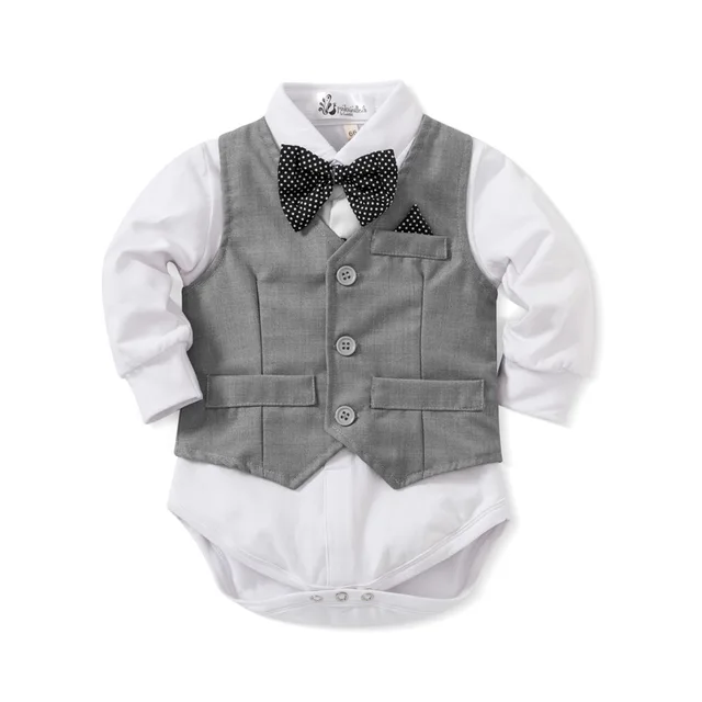 Bow Tie Month Old Baby Boy Clothes 0-3 Months Baby Boy Formal Suit
