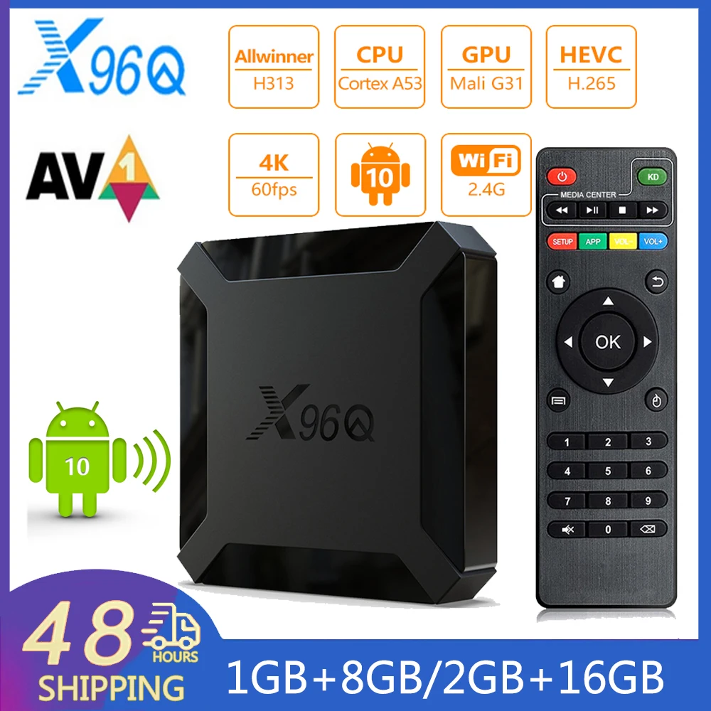 Smart Android Tv Box X96Q Allwinner H313 Quad Core 2.4G Wifi 4K Lettore Multimediale Android 10.0 Set Top Box Lan 100M