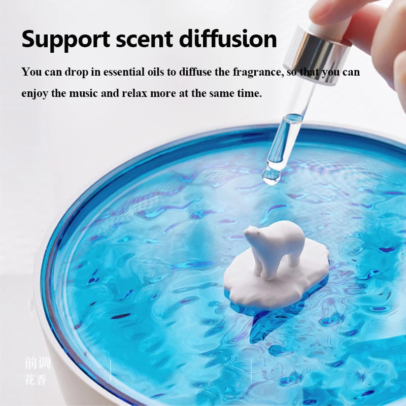 Portable Bluetooth Speaker White Noise Sleep Aid Soundbar Wave Projection Ambient Light MP3 Music Player Fragrance Diffuser