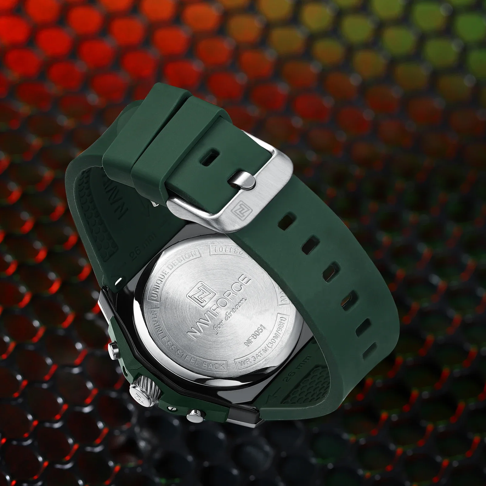 NAVIFORCE Men's Chic Dial Silicone Strap Waterproof Sports Chronograph Watch
