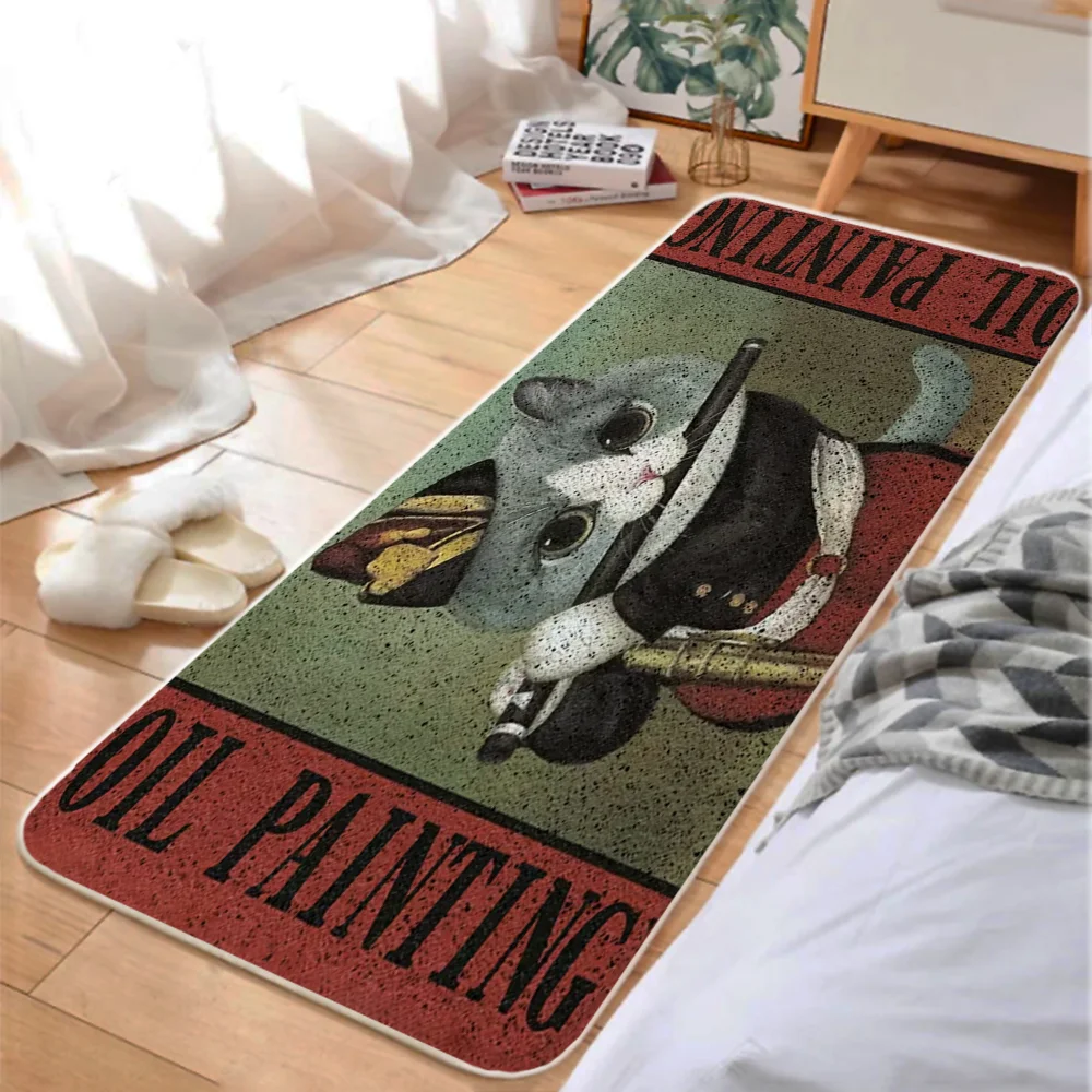 World Famous Painting Cat Modern Home Decoration Accessories Outdoor Doormat Entrance Door Mat Entrance Out Home Decor Items 3