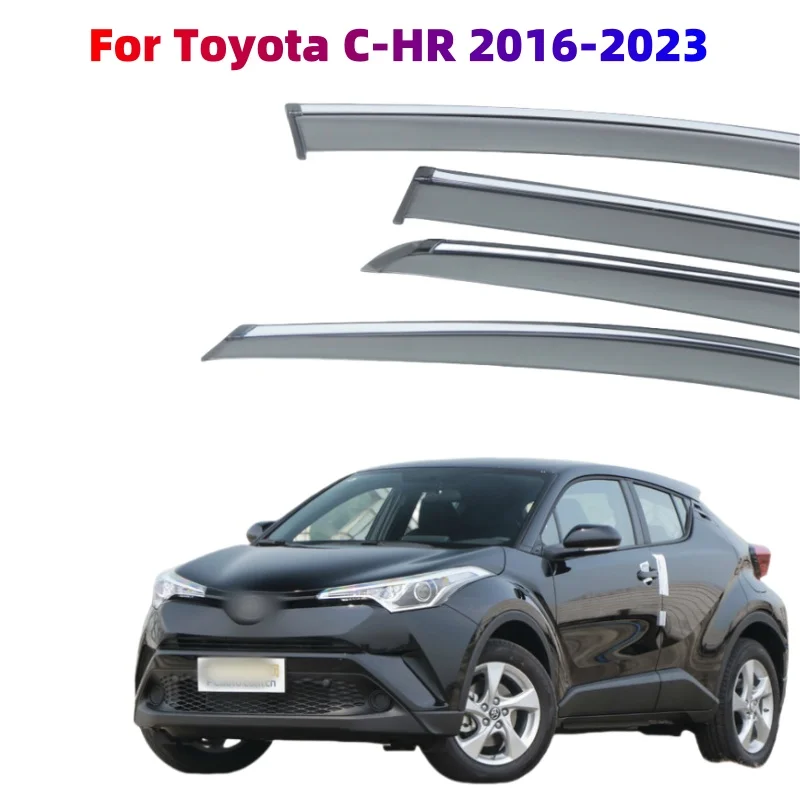 For Toyota C-HR CHR-Car Window Visors Rain Guard Deflector Weathershield Moulding Awning Shelter Cars Accessories