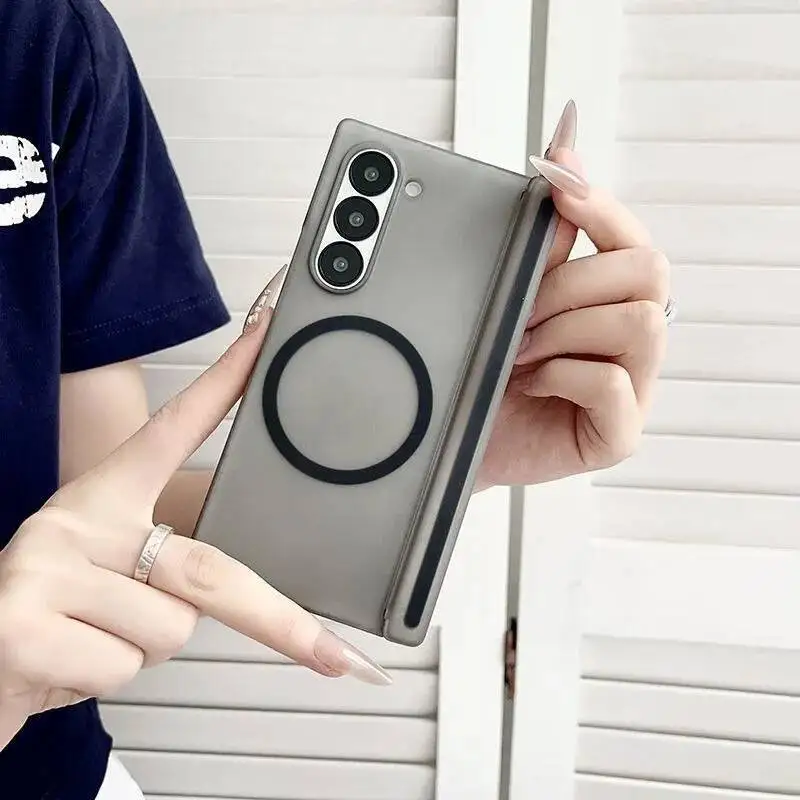 For Samsung Galaxy Z Fold 7 6 5 4 Fold7 Magnetic Wireless Charging Hinge Shockproof Cover Luxury Transparent For Magsafe Case | Gaffar India