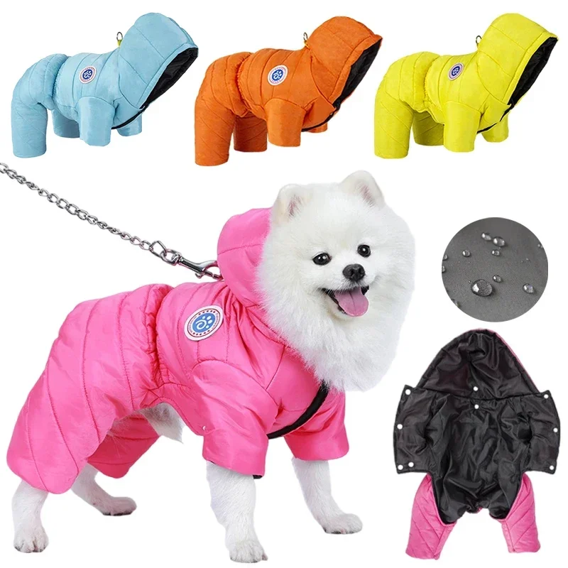 

Waterproof Dog Jacket for Small Medium Dogs Clothes Puppy Hoodies Coat Chihuahua Overalls Poodle Shih Tzu Jumpsuit Pet Costumes