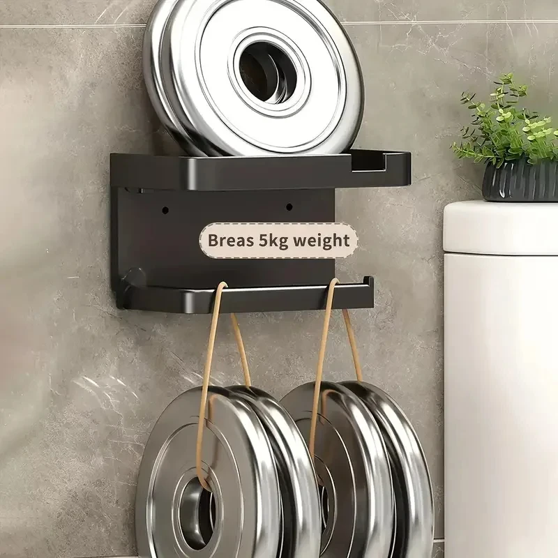 Toilet Paper Rack Toilet Paper Holder Toilet Roll Holder Easy-Install Toilet Paper Holder-Wall-Mounted, No-Punch, Roll Organizer-Bathroom Storage Accessory