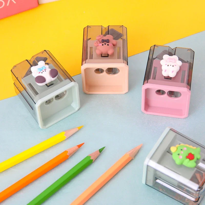 Pencil Sharpener Mini Cute Cartoon Two Hole Kawaii Stationery