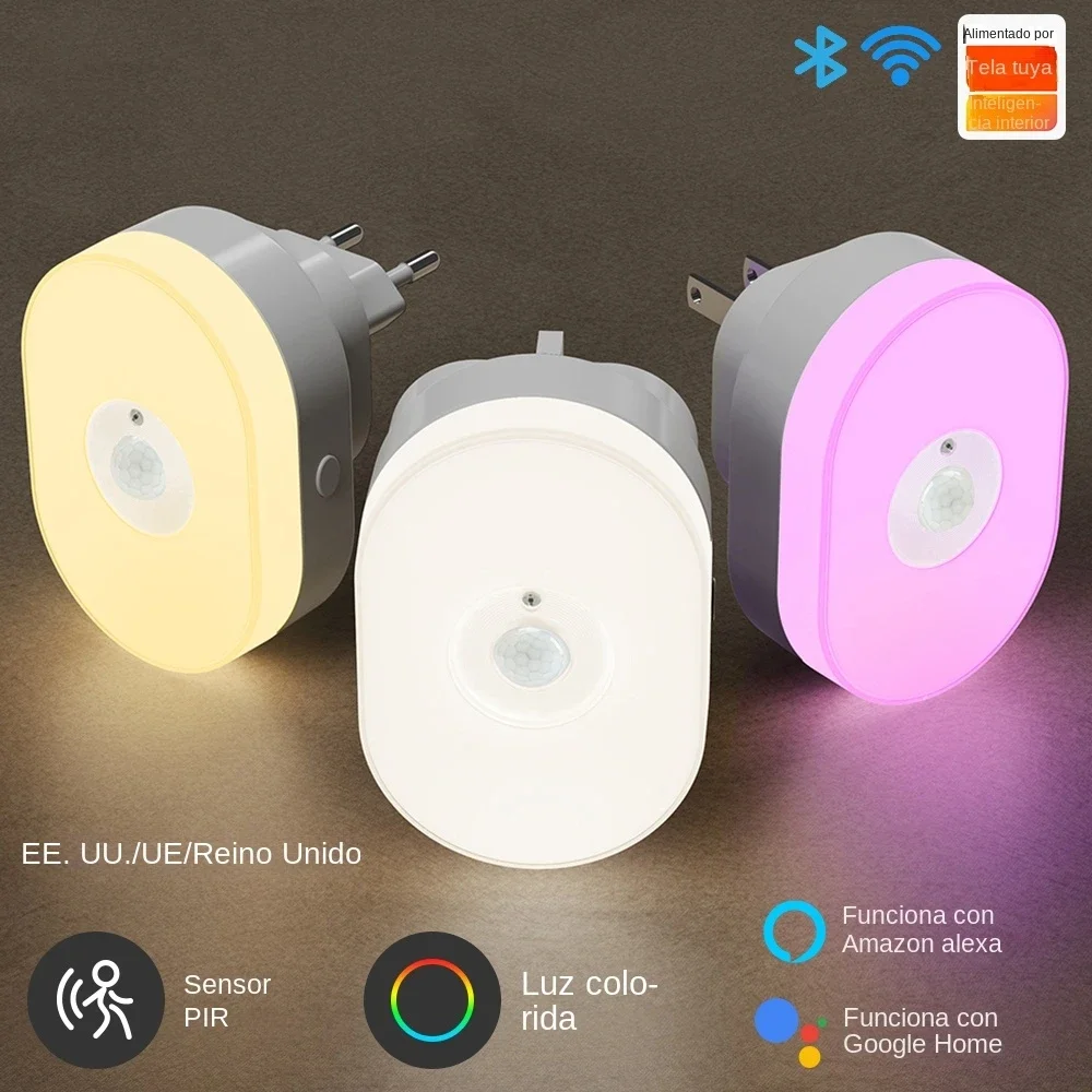 Smart Led Night Light WiFi Tuya PIR Motion Sensor Eu Us Uk Plug In Wall Lamp Warm White RGB Room App Voice For Alexa Google Home Motion Sensor Light Led Night Light Led Motion Sensor Light Night Light Motion Sensor Night Light Motion Sensor Led Light