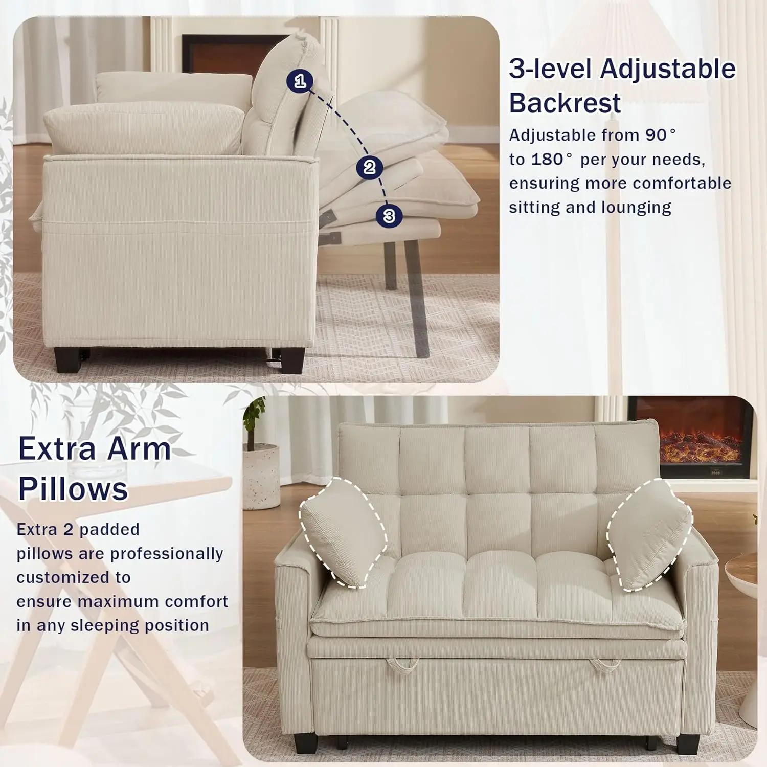 3 in 1 Sleeper Sofa 3