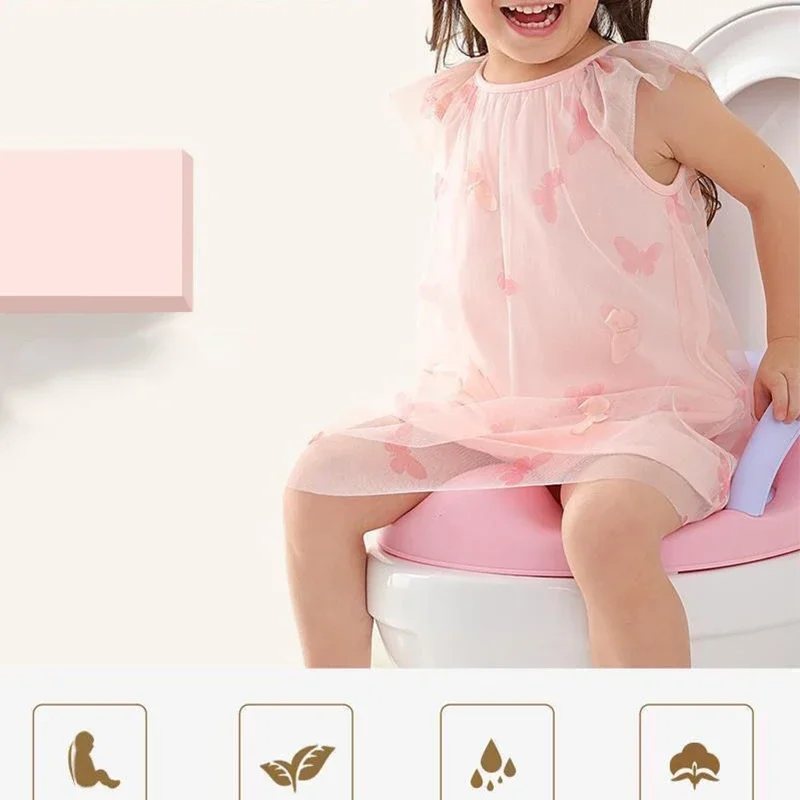 Baby Potty Mat Training Seat for Kids Boys Girls Toddlers Toilet Seat for Baby with Cushion Handle and Backrest Toilet Trainer 2