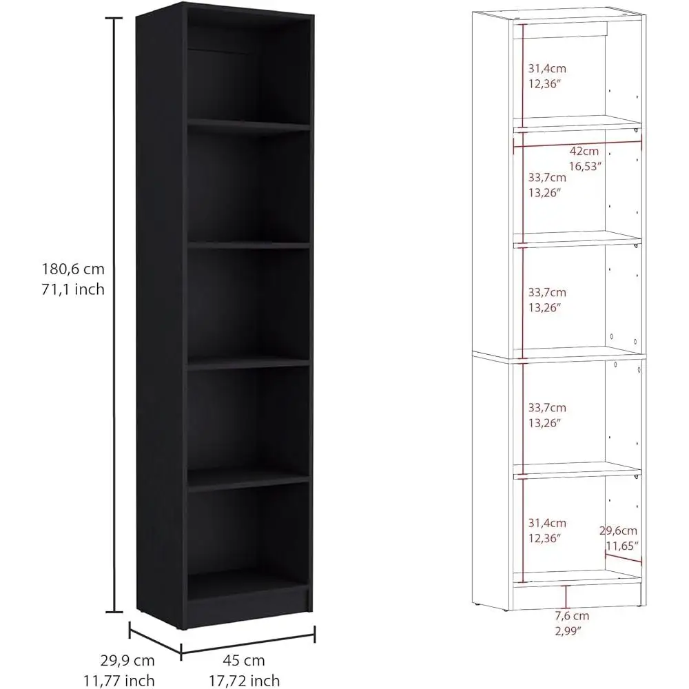 15-Tier Bookcase Space Saving Storage Bedroom Living Room Home Office Kitchen Garage 3