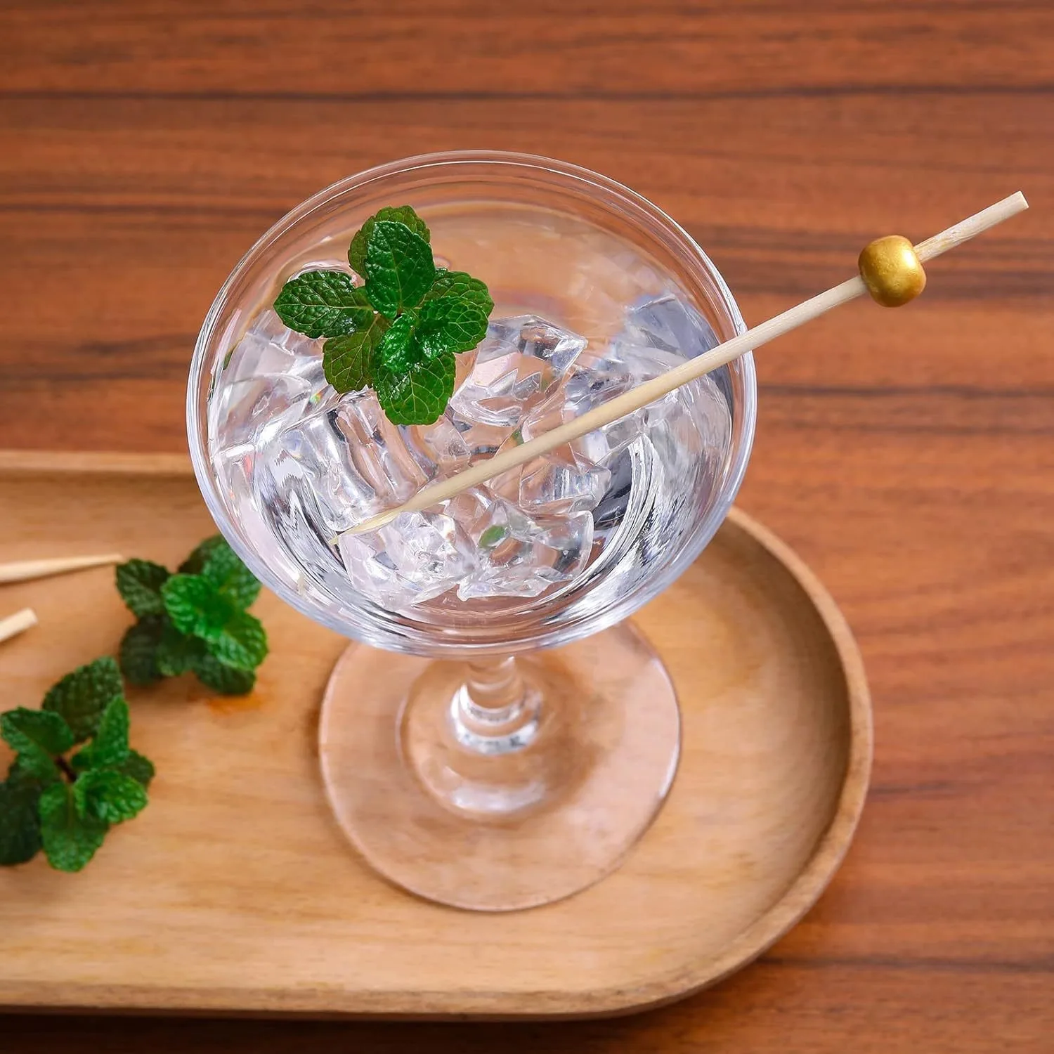 100 Stück Bambus-Cocktailspieße für Getränke, Desserts, Charcuterie, Hochzeitsdekoration, Partyzubehör, Goldene Lebensmittel-Zahnstocher – Detail 8