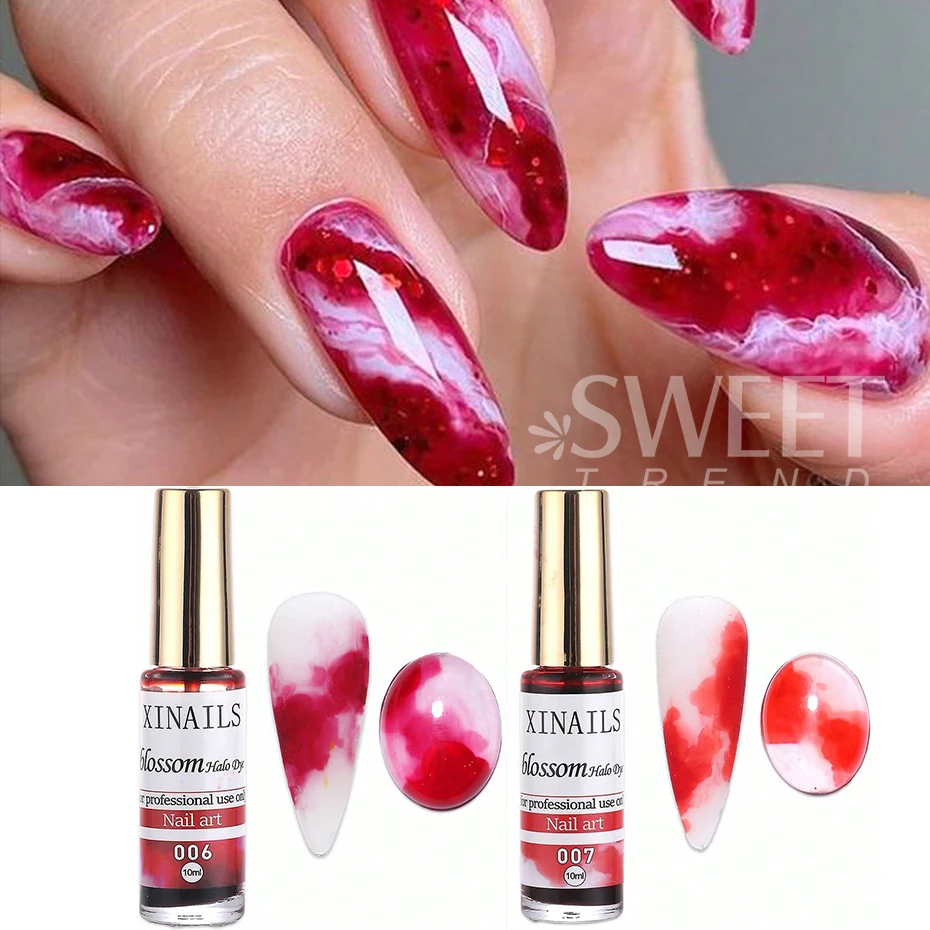 10ml Blooming Nail Gel Polish Marble Watercolor Ink DIY Flower Design Smudge Spreading UV LED Soak Off Manicure Painting Varnish