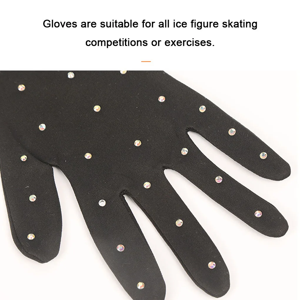 New Fashion Figure Skating Wrist Gloves Skin Friendly Sunscreen Mittens Crystal Gloves for Adult Cycling  S/M/L