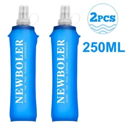 Collapsible 750ml Soft Flask - Portable TPU Water Bottle for Running, Camping, and Hiking (250ML 2PCs)