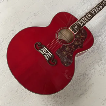 Red Elvis Acoustic Guitar 1