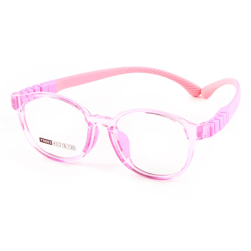 Round Kids Glasses Frame Soft Flexible Silicone Myopia Amblyopia