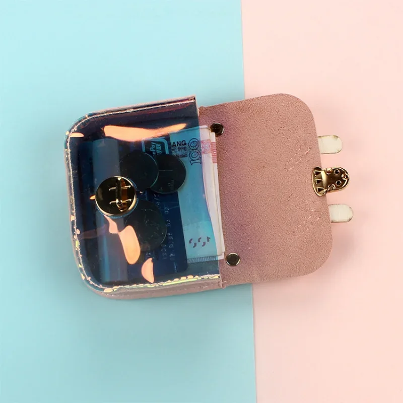 Wallet female new Korean version trendy student small fresh lady cute small wallet clutch bag laser change bag gift