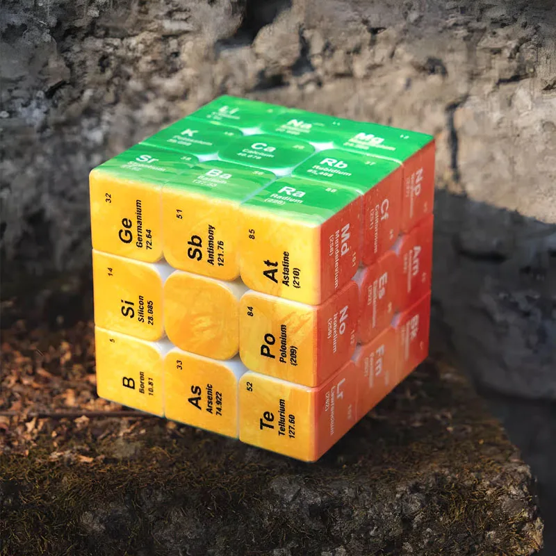 화학 주기율표 3x3x3 스피드 큐브 스티커 없는 교육용 장난감 어린이 성인용 IQ 논리 훈련 두뇌 티저 퍼즐