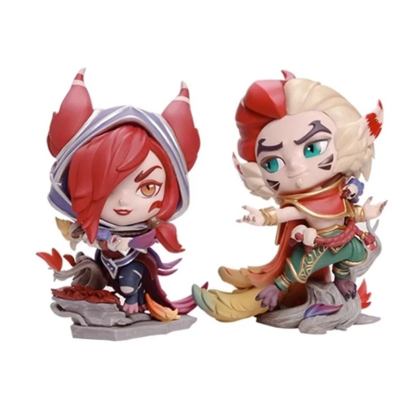 

In Stock Genuine League of Legends The Rebel Xayah The Charmer Rakan Game Character Model Movable Doll Art Collection 11CM