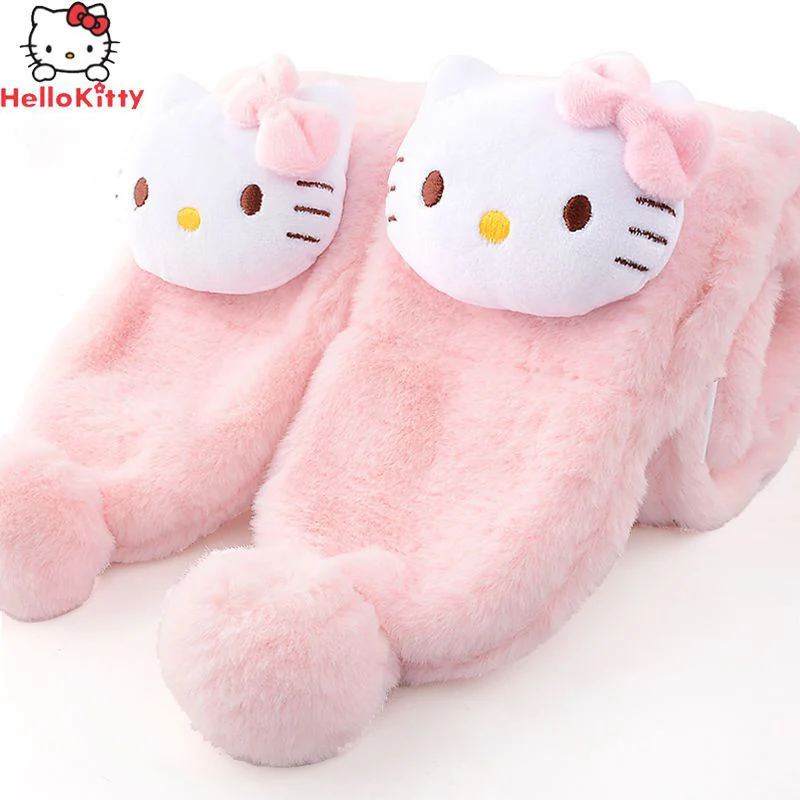 

Sanrio Kawaii Children's Scarves Cartoon Hello Kitty Girl's Windproof Scarf Winter Warm Baby Girl Cute Neck Cover
