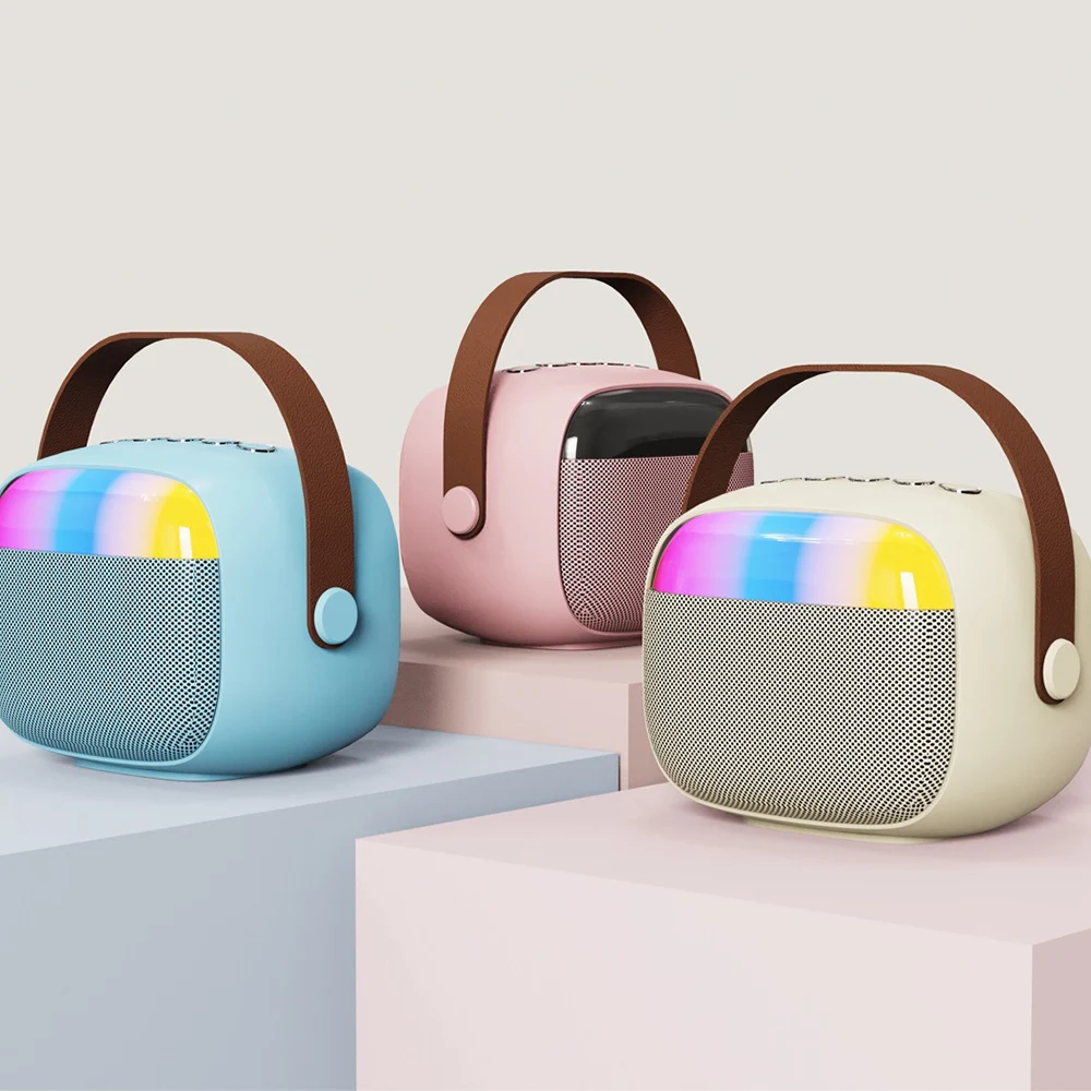 Портативный Bluetooth-динамик, беспроводные микрофоны, домашний семейный пение, Bluetooth-динамик