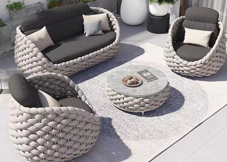 

Outdoor sofa, patio villa, balcony, rattan chair, sofa, coffee table
