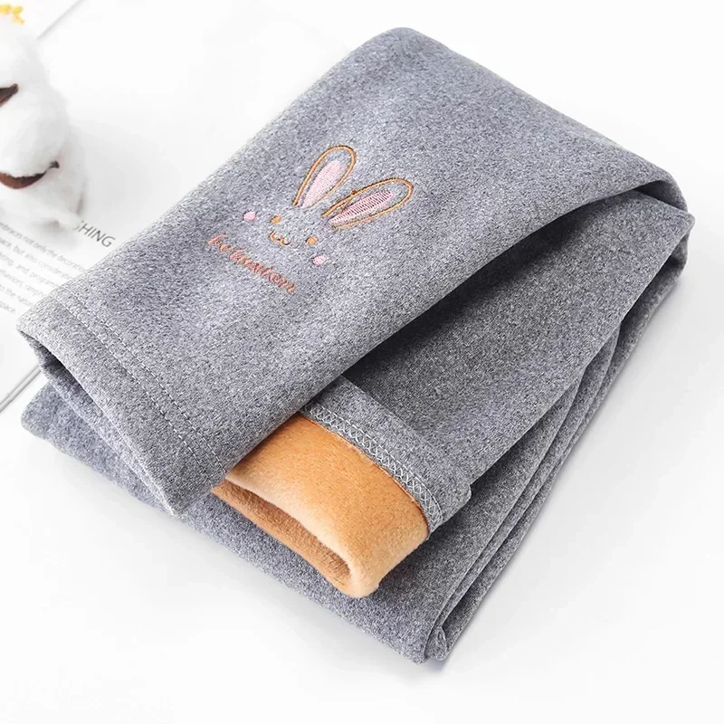 Girl Leggings Girls Leggings Autumn Winter Thick Warm Plus Cute Fond Rabbit Children Kids Baby Bottom Part Pants Wear Small Cotton Pants