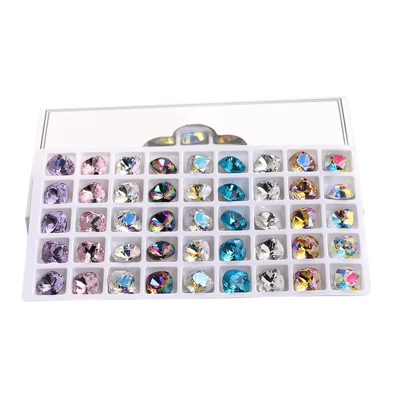10pcs 쿠션 크리스탈 6/8/10/12mm 유리 라인 석 의류 쥬얼리 만들기 반짝이 보석 포인트 백 스톤 액세서리