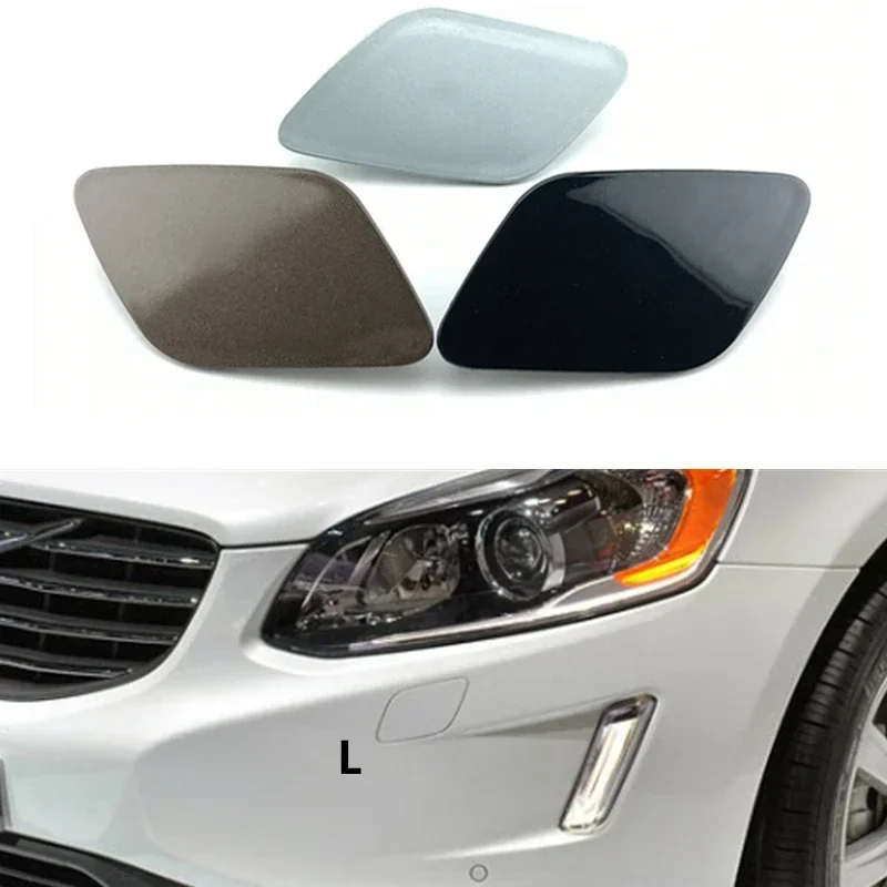 Front Headlight Washer Nozzle Cover Jet Headlamp Water Cap Lid For Volvo XC60 2014-