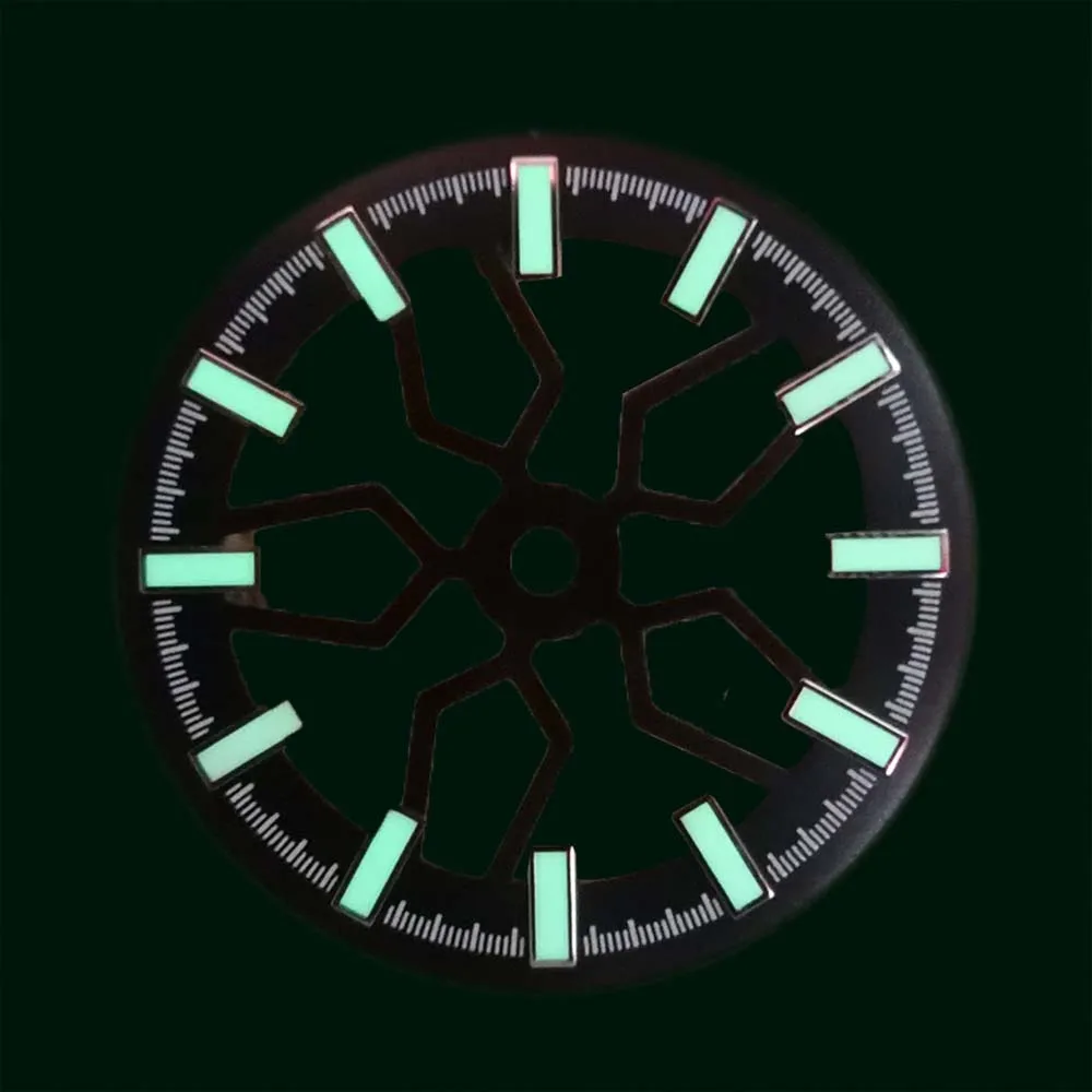 28.5mm Hollow Watch Dial for NH70 Movement Modified Parts Silver/Rose Nails Watch Face Accessories Watch Dial Accessories,Watch Face Accessories,Clock Movement Parts