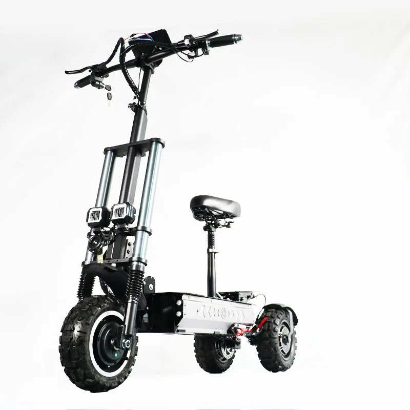 

200km Folding Three-Wheeled Electric Scooter Adult off-Road Double Drive Mini Scooter High Speed Three Drive Snowmobile