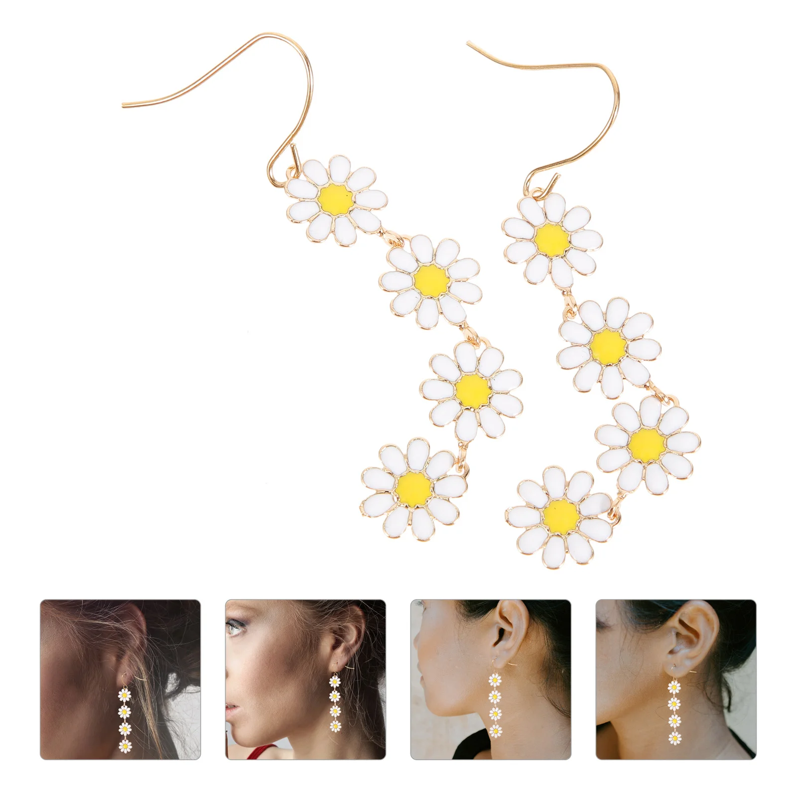 

Daisy Earrings for Teen Girls Cute Aesthetic Personality Trendy Fashion Women Alloy Jewelry Miss