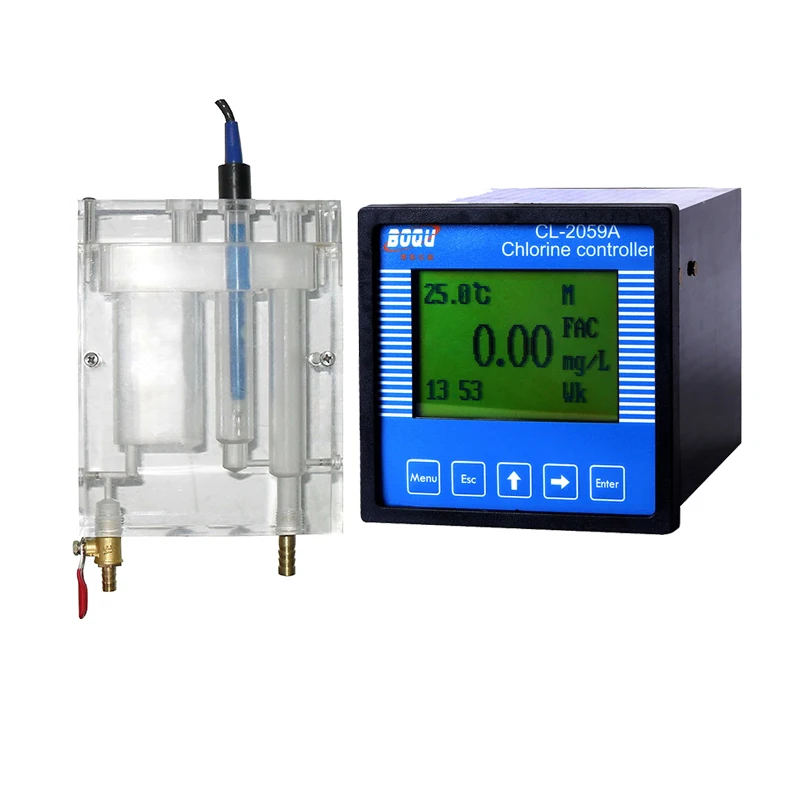 

Boqu Cl-2059A With Flow Cell Installation Measuring Drinking Water And Swimming Pool Online Residual Chlorine Analyzer/Meter