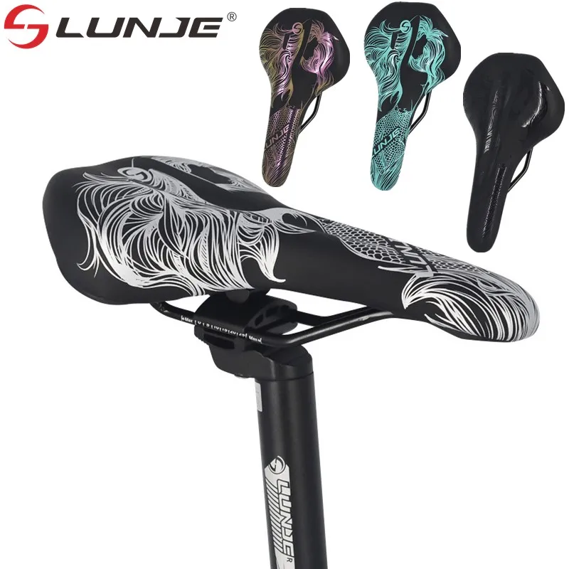 

Bicycle Cushhion Saddle MTB Mountain Road Bike Seat PU Leather Gel Filled Cycling Cushion Comfortable Shockproof Bicycle Saddle