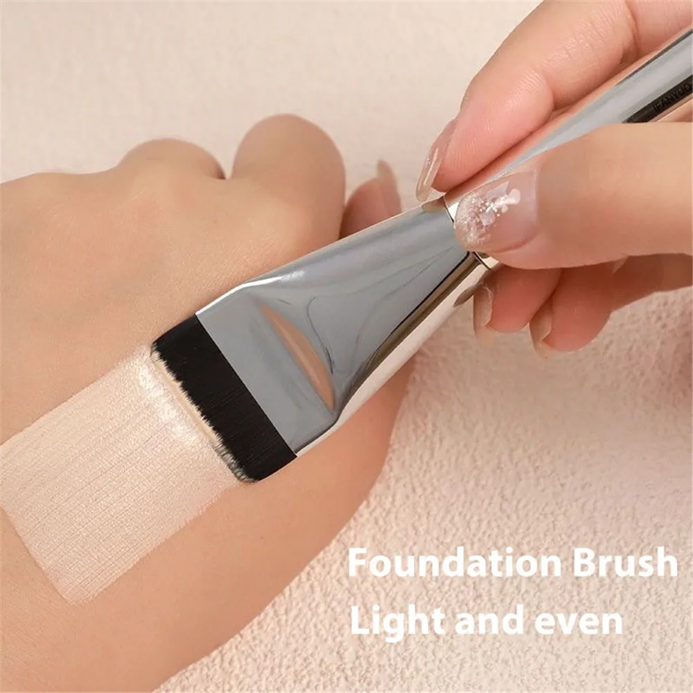 Makeup Brush Set Makeup Brush Foundation Brush Ultra Thin Short Flat Makeup Brushes Tool Lightweight Soft Face Contour Brush Blending Foundation Cream
