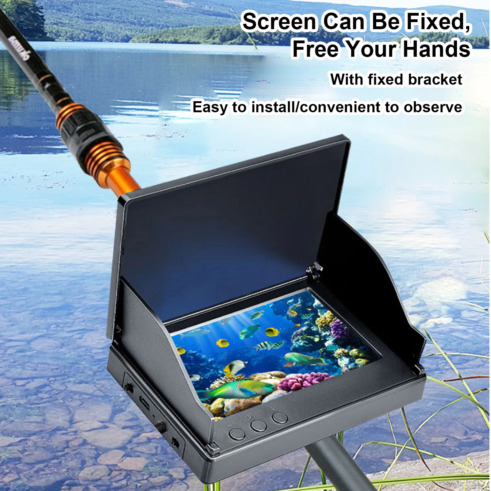 수중 어군탐지기 4.3인치 화면 야간 투시 220 °   광각 500W 픽셀 고화질 낚시용 어군탐지기 카메라