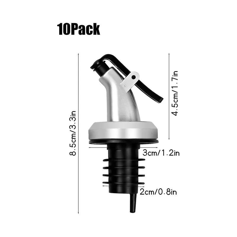 Oil Bottle Pour Spout Dispenser Stainless Steel No Drip Bottle Stopper Olive Oil Vinegar Liquor Wine Pourer Spout Kitchen Tool