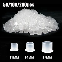 100pcs Plastic Disposable Tattoo Ink Cups With Base Pigment Clear Holder Container Cap Tattoo Accessory Permanent Makeup 1