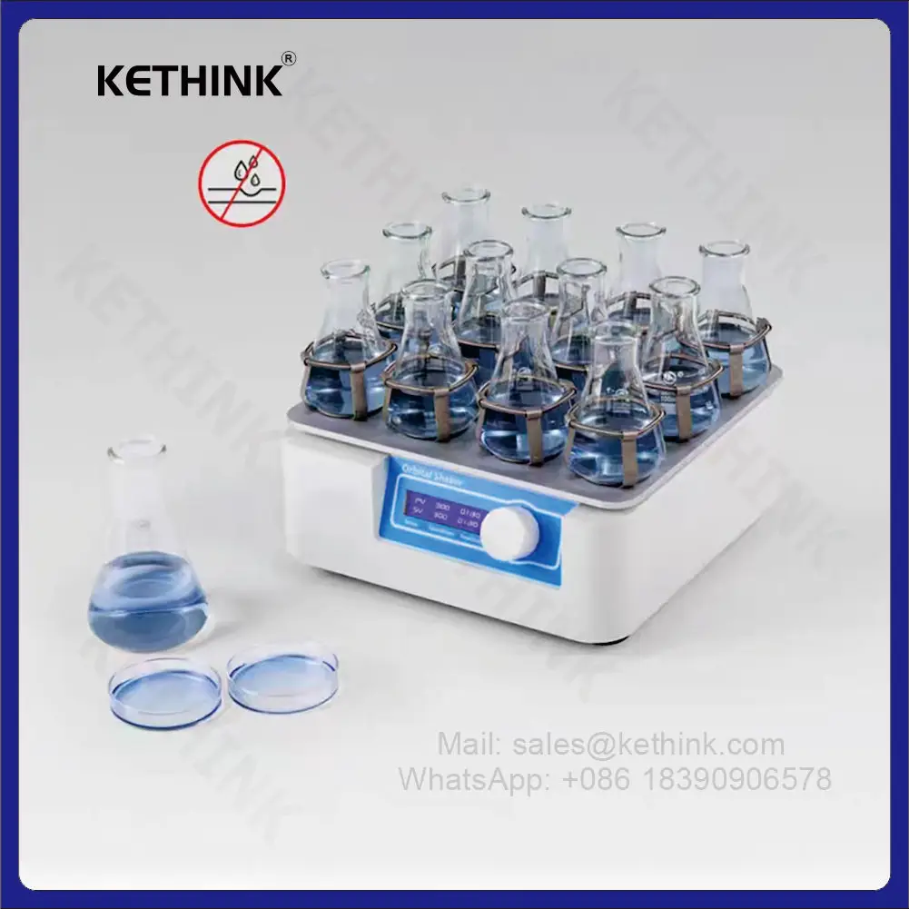 KT-MPS-10 디지털 실험실 궤도 플라스크 병 셰이커 기계, 속도 조절 가능, 최대 하중 2.5kg