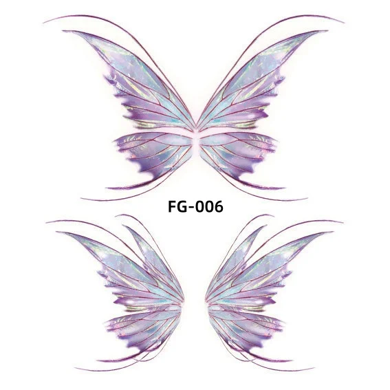 Shimmering Fairy Butterfly Wings Tattoo Stickers - Waterproof Eye and Face Art