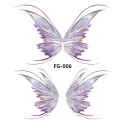 Shimmering Fairy Butterfly Wings Tattoo Stickers - Waterproof Eye and Face Art (FG-006)
