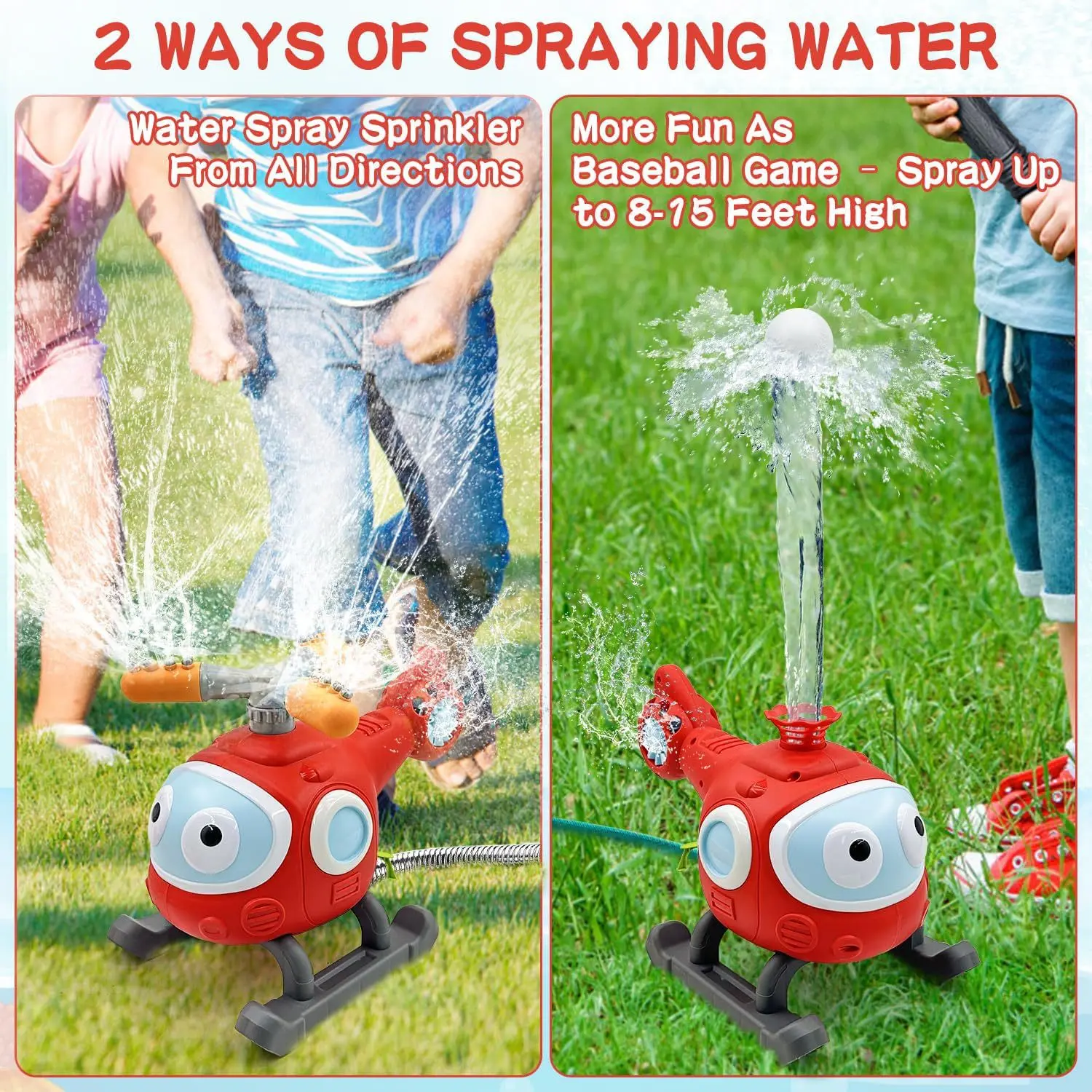 Jeu D'Eau Extérieur Hélicoptère Arroseur – Jouet Arroseur Jardin Enfant, 12 Jets Rotatifs, PVC Robuste, Fun Été 3+ Ans