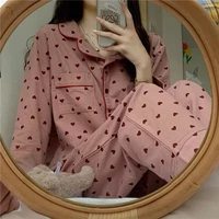 Large Size Sexy Nightwear Women Sleepwear Autumn and Winter Cardigan Home Wear Peach Heart Long Sleeves School Silk Pajamas - Image 4