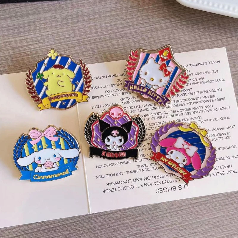 

Sanrio Anime Brooches Cartoon Hello Kitty Kuromi My Melody Lapel Pins for Backpack Jeans Jacket Jewelry Accessories Kids Gifts