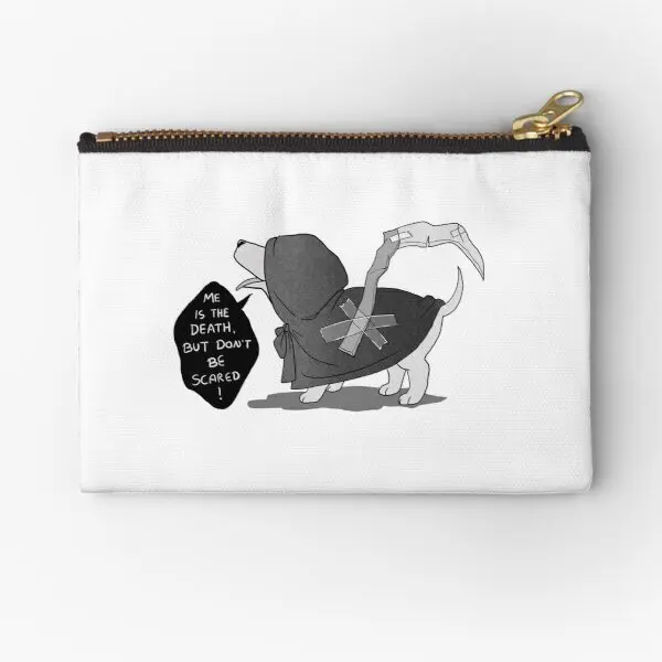 

Death Doggo Zipper Pouches Cosmetic Socks Small Underwear Storage Coin Packaging Men Women Panties Wallet Key Pure Money Bag