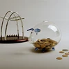 Pig Piggy  Money Boxes Coin Saving Box  Transparent Glass Souvenir Birth 3