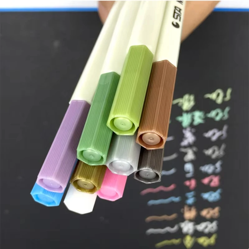 10 Pcs/lot Office Stationery Scribble Pen Glass Pen Highlighter for Paper DIY Drawing Colors Set for School Supplies